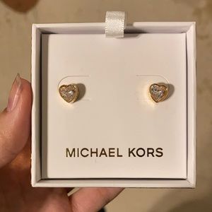 Never worn Michael Joe’s heart stud earrings
